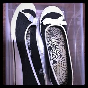 Cute black and white summer shoes